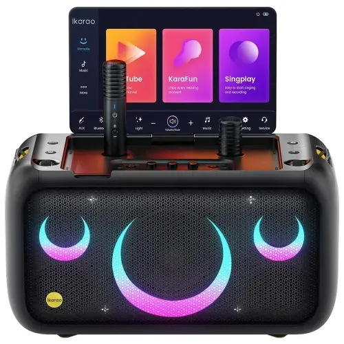 karao Xtreme Break X1 All in One Karaoke Portable Bluetooth Speaker With Built-In 13 Inch Tablet And Wireless Microphone